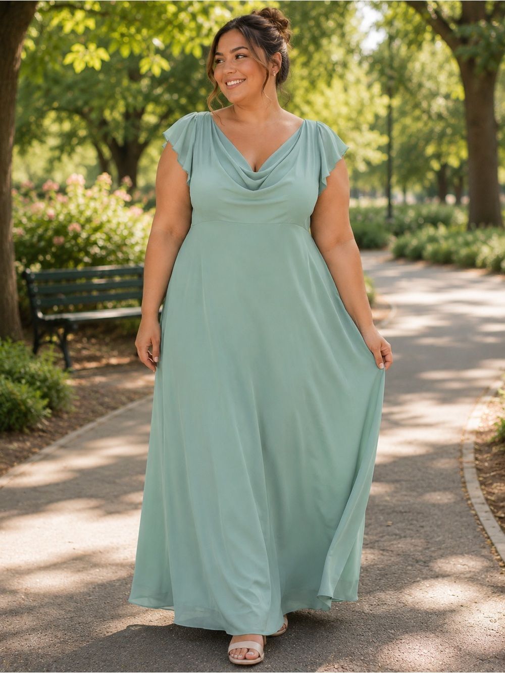 (M1)NWT Michelangelo Beautiful long green evening dress,size 26,fully lined.
